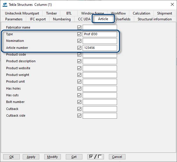 Bolts in a part (1006) Tekla User Assistance
